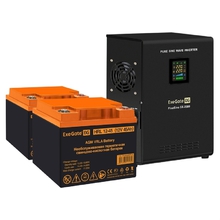 Exegate EX296614RUS Комплект ИБП EX296002RUS + батарея 45Ач EX285666RUS 2шт (инвертор, синус, для котла, настенный) FineSine SX-2500.LCD.AVR.2SH <2500VA/1800W, чистая синусоида, цветной LCD-дисплей, A