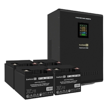 Exegate EX296681RUS Комплект ИБП EX296005RUS + батарея 40Ач EX282976RUS 4шт (инвертор, синус, для котла, настенный) FineSine SX-7000.LCD.AVR.2SH.T <7000VA/5000W, чистая синусоида, цветной LCD-дисплей,