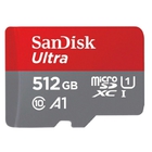 Micro SecureDigital 512GB SanDisk Ultra Class 10, UHS-I,  R 150 МБ/с, <SDSQUAC-512G-GN6MN> адаптер на SD
