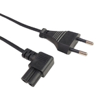 Кабель питания Filum FL-PC2.5-EU-C7A-3M CEE 7/16 - С7 угловая, 2х0.5, 220В, 2.5A, чёрный, 3м (1115459)