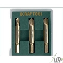 Набор экстракторов KRAFTOOL для выкручивания крепежа с износом граней шлица до 95%.PH1/PZ1,PH2/PZ2,PH3/PZ3,3 предмета [26770-H3]