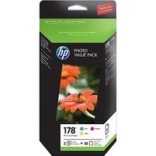 HP CH083HE Экономичный набор для фотопечати с картриджами №178 (3 шт) и 85 листов фотобумаги 10Х15